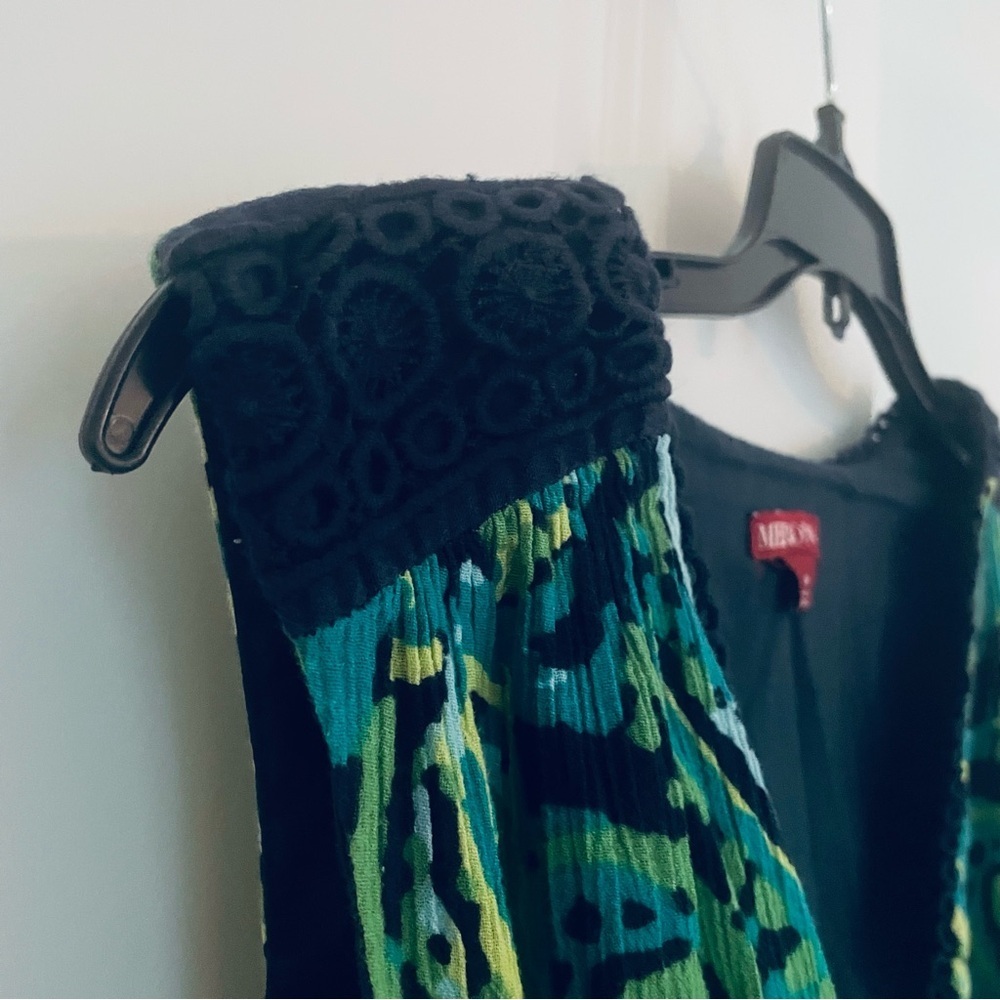 Merona Paisley Empire Waist Dress Green and Teal Size M - Picture 7 of 10